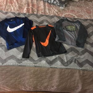 Boys Nike Dri-Fit Long Sleeve T-shirts.